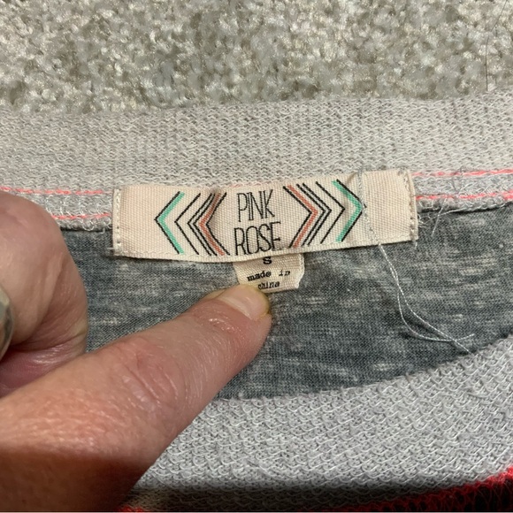 Pink Rose Long Sleeve Crew Neck - Picture 5 of 6